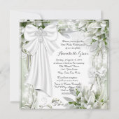 ホワイトクロスフローラファーストコミュニオン 招待状 (正面)