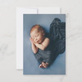 ホワイトクロスブルーフローラバプテスマサンキューカード 招待状 (裏面)