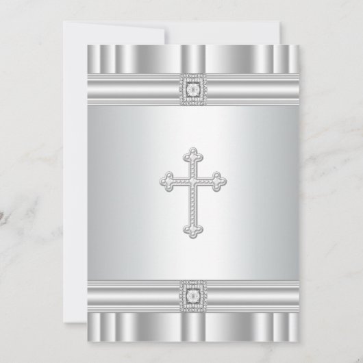 ホワイトクロスボーイアンドガール《キリスト教》洗礼式や命名式招待状 招待状 (裏面)