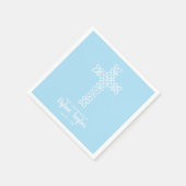 ホワイトクロス淡い色のブルーファースト聖餐式 スタンダードカクテルナプキン (角)