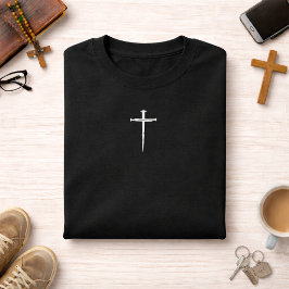 ホワイトクロス キリスト教の三本釘 Tシャツ