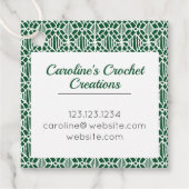 ホワイトクロチェットレースパターン付き常緑樹ラベル フェイバータグ (正面)