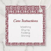 ホワイトクロチェットレース模様のマルーンラベル フェイバータグ (裏面)