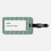 ホワイトクロチェットレース模様の常緑樹 ラゲッジタグ (裏面横)