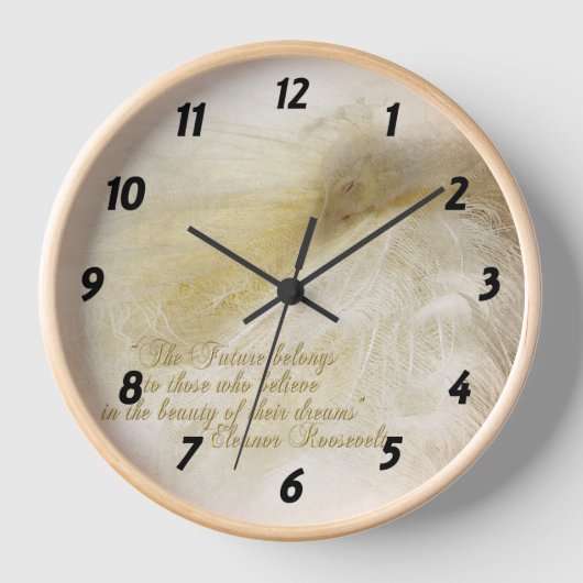 ホワイトクロックで夢を見る 壁時計 (正面)