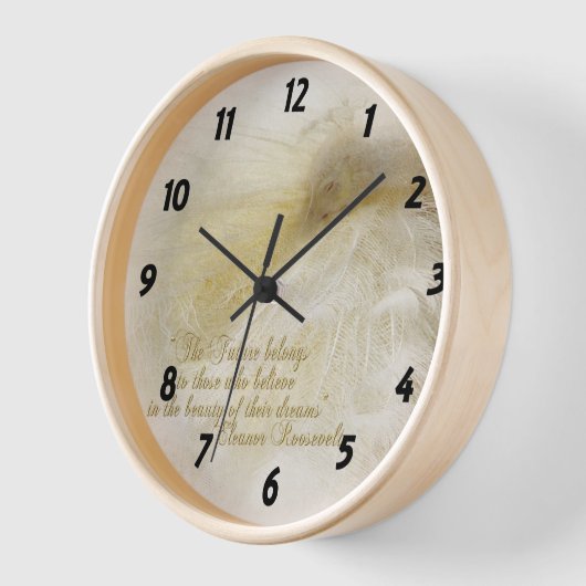 ホワイトクロックで夢を見る 壁時計 (傾斜)