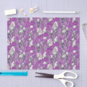 ホワイトクロックスガーデンフラワーボタニックパープル 薄葉紙 (クラフト)