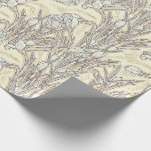 ホワイトクロックスガーデン花花フローラルパターンクリーム ラッピングペーパー (角)