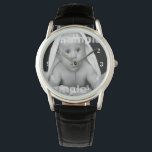 ホワイトクロックパーソナライズされた顔写真One Of A Kind 腕時計<br><div class="desc">より暗い写真に理想的なホワイトクロック顔 – 個々の腕時計…から選択する多くのスタイルと色…あなたの独自の画像/写真でパーソナライズ…</div>