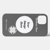 ホワイトクローバーリボンTmplバイケネスヨンチ Case-Mate iPhoneケース (裏面 (横))