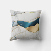 ホワイトクールターコイズマーブルストーン金ゴールド クッション (裏面)