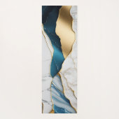 ホワイトクールターコイズマーブルストーン金ゴールド ヨガマット (裏面)