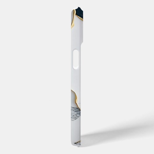 ホワイトクールターコイズマーブルストーン金ゴールド Case-Mate iPhoneケース (裏面 / 右)