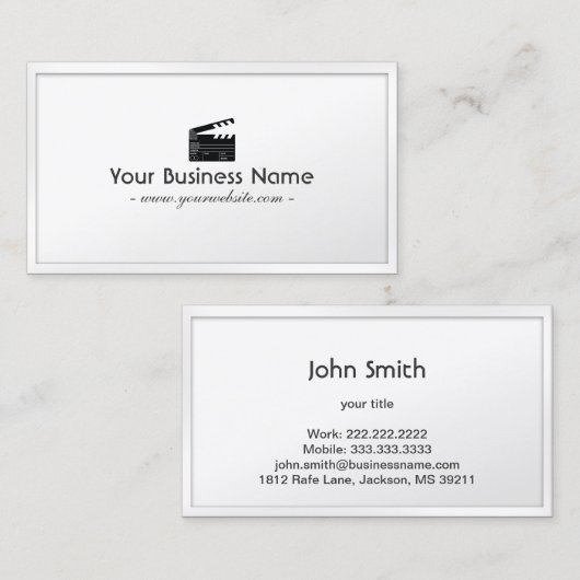 ホワイトク縁どラパーボードディレクターの名刺 名刺 (正面/裏面)