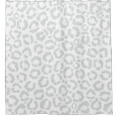 ホワイトグエレガントレーレオパードチエアニマルプリント シャワーカーテン (正面)