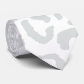 ホワイトグエレガントレーレオパードチエアニマルプリント ネクタイ (ロール)