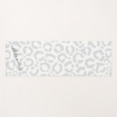 ホワイトグエレガントレーレオパードチエアニマルプリント ヨガマット (正面(横))