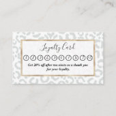 ホワイトグエレガントレーレオパードチエアニマルプリント ロイヤリティカード (正面)