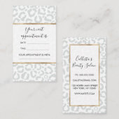 ホワイトグエレガントレーレオパードチエアニマルプリント 予約カード (正面/裏面)