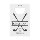 ホワイトグエレガントロパーソナライズされたームメンズゴルフクラブ クレジットカード栓抜き (正面)