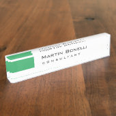 ホワイトグモダンリーンのコンサルタシンプルント デスクネームプレート (側面)