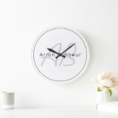 ホワイトグモダンレー&ブラック|名クール前とモノグラム ラージ壁時計 (ホーム)