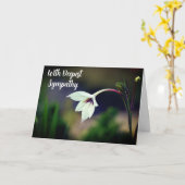 ホワイトグラジオラスガーデンフラワーと深い悔やみや弔慰 カード (黄色い花)