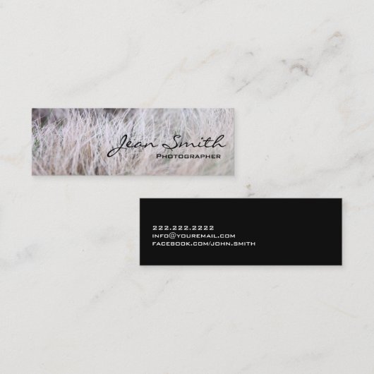 ホワイトグラスフィールド写真家ミニ名刺 スキニー名刺 (正面/裏面)