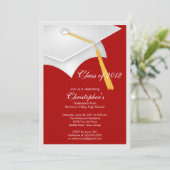 ホワイトグラッドキャップ卒業パーティー招待状 招待状 (スタンド正面)