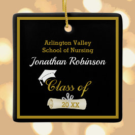 ホワイトグラッドキャップ及びディプロマセラミックオーナメント セラミックオーナメント