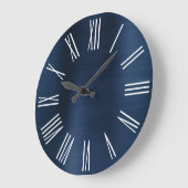 ホワイトグラデーションローマ数字 ラージ壁時計 (傾斜)