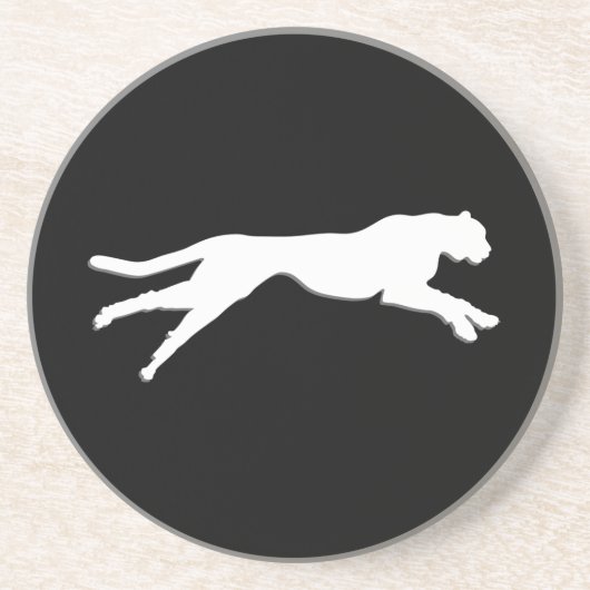 ホワイトグラフィックアートチーター コースター (正面)