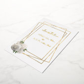 ホワイトグラムバラとホワイトと金ゴールド 箔招待状 (回転した状態)