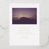 ホワイトグラモダンード金ゴールド大理石発表 箔招待状 (裏面)