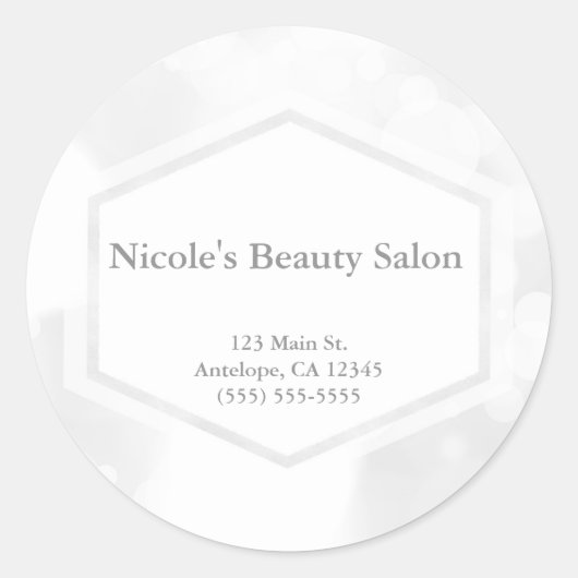 ホワイトグラモールライツ《写真》ぼけ味シックなシール ラウンドシール (正面)