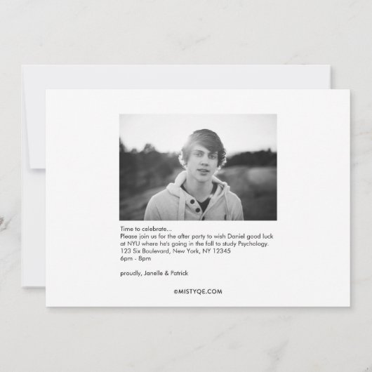 ホワイトグラードでのハッスルの価値があるタッセル発表 招待状 (裏面)