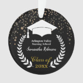 ホワイトグラードキャップ&ローレル卒業オーナメント オーナメント (正面)