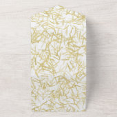 ホワイトグリジー金ゴールド結婚紙吹雪 オールインワン招待状 (外側)