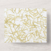 ホワイトグリジー金ゴールド結婚紙吹雪 オールインワン招待状 (裏面)