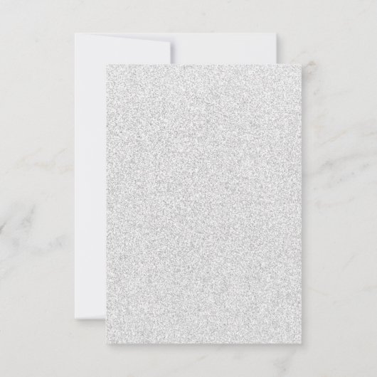 ホワイトグリッターとティール（緑がかった色）フレーム – RSVP応答カード 出欠カード (裏面)