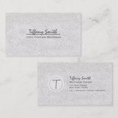 ホワイトグリッターグリッジグラムグラモールビジネスカード 名刺 (正面/裏面)