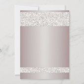 ホワイトグリッタースパークル赤面ピンクブライダルシャワー 招待状 (裏面)