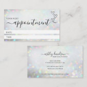 ホワイトグリッターダスト事業アポイントメントカード 予約カード (正面/裏面)