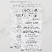 ホワイトグリッターレース | 結婚式 プログラム (正面/裏面)