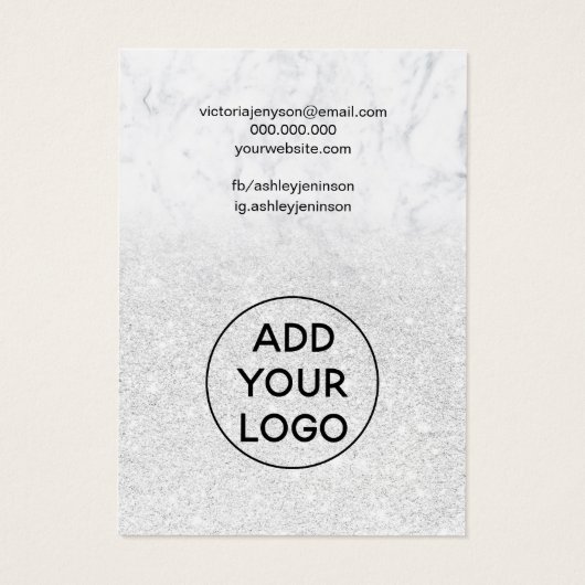 ホワイトグリッター大理石ロゴジュエリーネックレスディスプレイ (裏面)