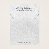 ホワイトグリッター大理石ロゴジュエリーネックレスディスプレイ (正面)