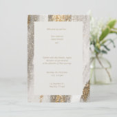 ホワイトグリッター結婚式招待状 招待状 (スタンド正面)