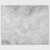 ホワイトグリッター高級パターン ラッピングペーパー (フラット)