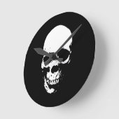 ホワイトグリームリーパースカル ラウンド壁時計 (傾斜)