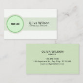 ホワイトグリーンの例示清掃サービス事業 名刺 (正面/裏面)